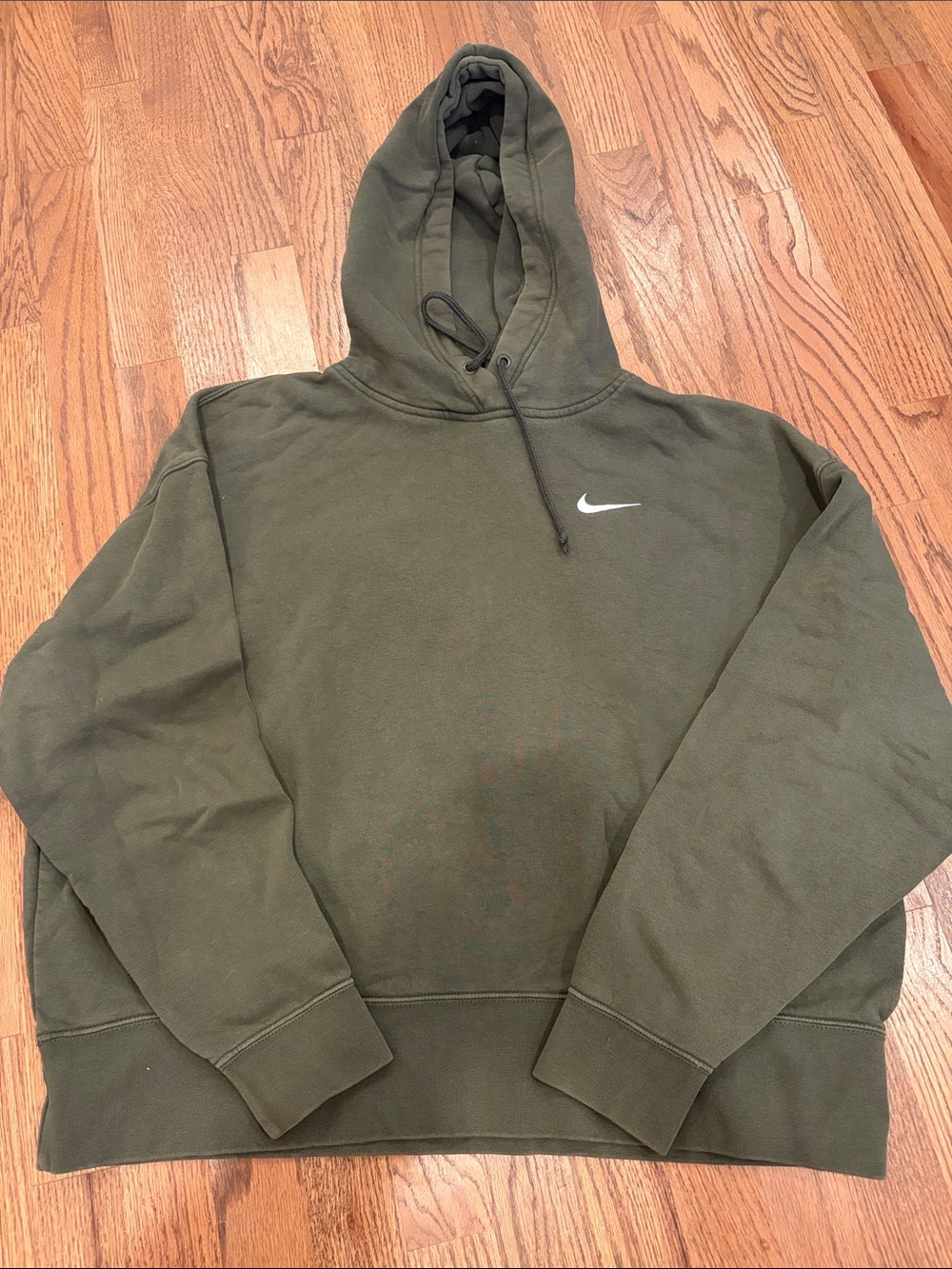 Nike Olive Green Hoodie with White Swoosh